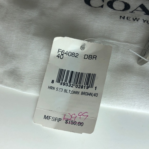 COACH Men’s Leather Brown Belt Size 40 NWT - Picture 7 of 7